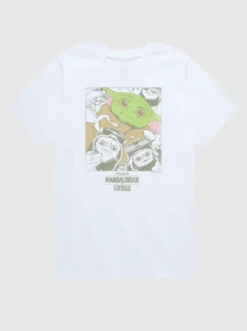 T-shirt dziecięcy z nadrukiem przedstawiającym Grogu i przyjaciół z „Gwiezdnych wojen”