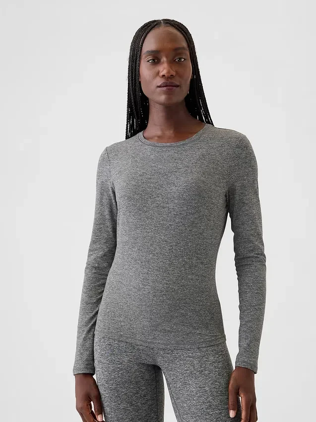 T-shirt GapFit z gładkiej dzianiny dżersejowej