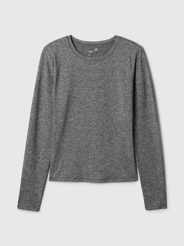 T-shirt GapFit z gładkiej dzianiny dżersejowej