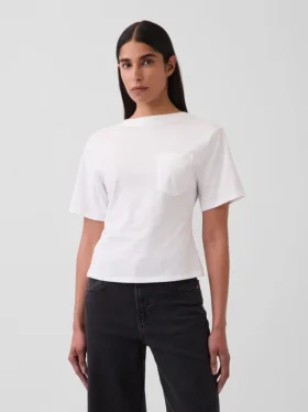 T-shirt Gapstudio z kieszenią i wycięciem z tyłu