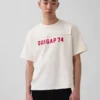 T-shirt Ouigap z logo, gruba, o skróconym kroju