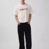 T-shirt Ouigap z logo, gruba, o skróconym kroju