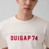 T-shirt Ouigap z logo, gruba, o skróconym kroju