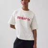 T-shirt Ouigap z logo, gruba, o skróconym kroju