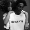 T-shirt Ouigap z logo, gruba, o skróconym kroju