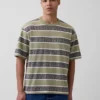 T-shirt oversize w paski z motywem Keitha Haringa