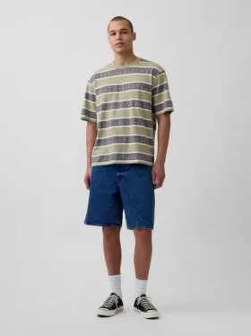 T-shirt oversize w paski z motywem Keitha Haringa