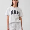 T-shirt piżamowy oversize z logo Nap