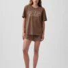 T-shirt piżamowy oversize z logo Nap