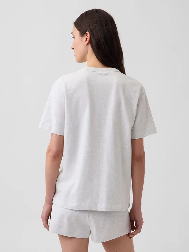 T-shirt piżamowy oversize z logo Nap