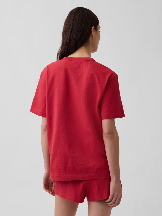T-shirt piżamowy oversize z logo Nap