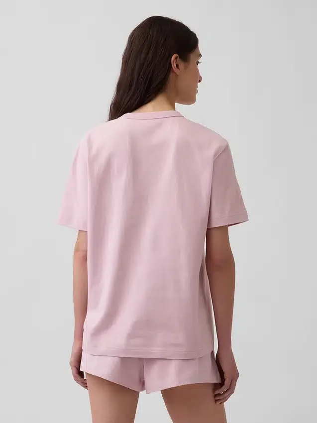T-shirt piżamowy oversize z logo Nap
