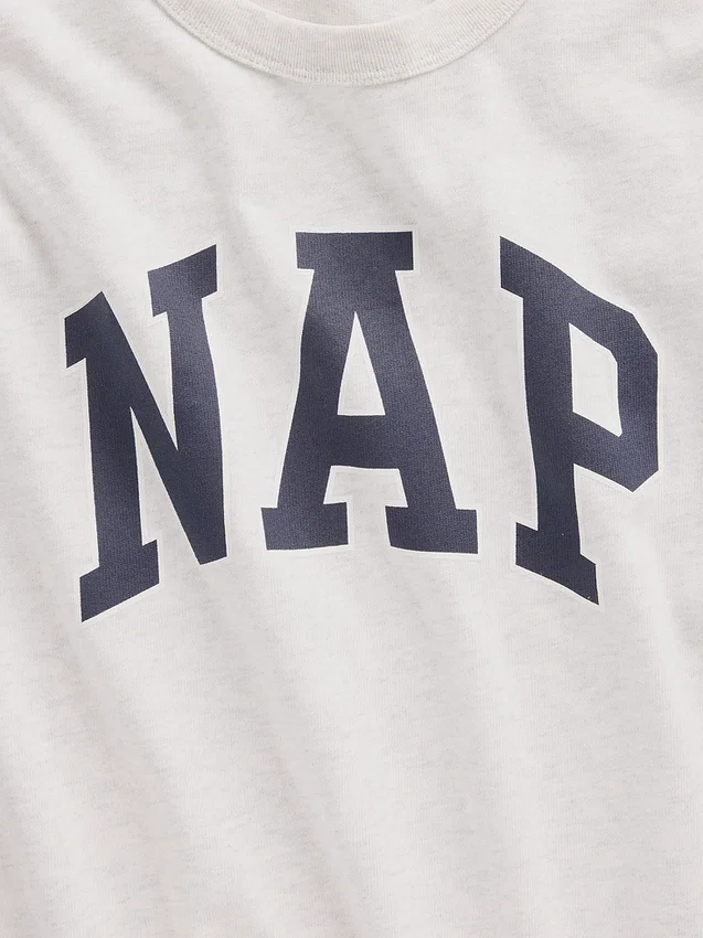 T-shirt piżamowy oversize z logo Nap