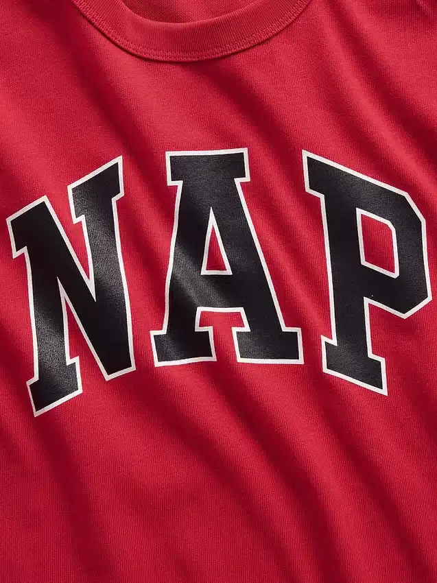 T-shirt piżamowy oversize z logo Nap