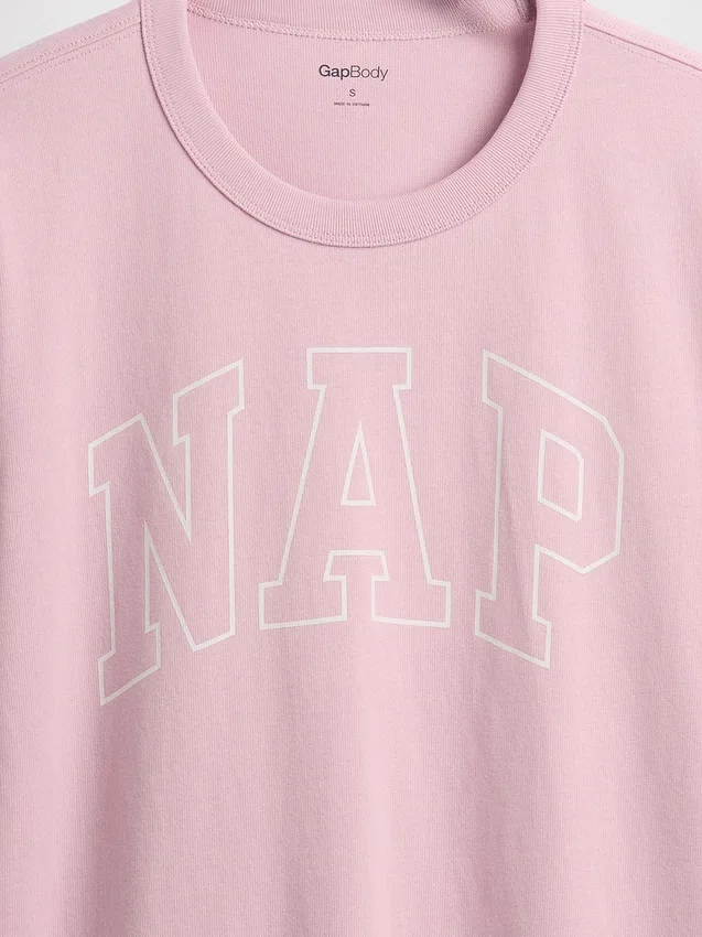 T-shirt piżamowy oversize z logo Nap