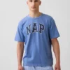 T-shirt piżamowy oversize z logo Nap