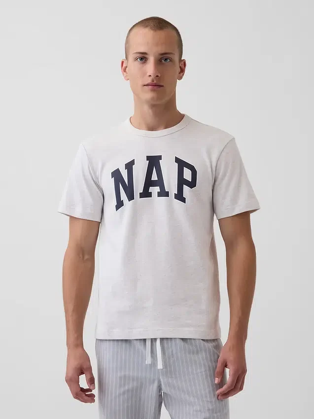 T-shirt piżamowy oversize z logo Nap