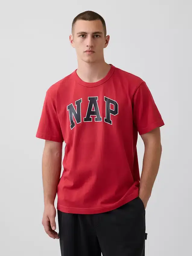T-shirt piżamowy oversize z logo Nap