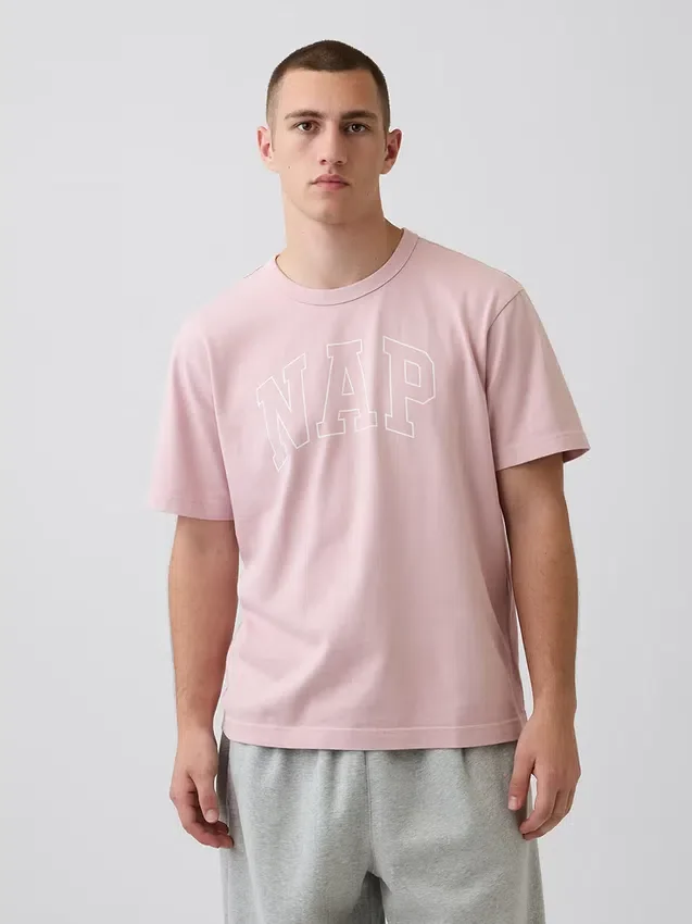 T-shirt piżamowy oversize z logo Nap