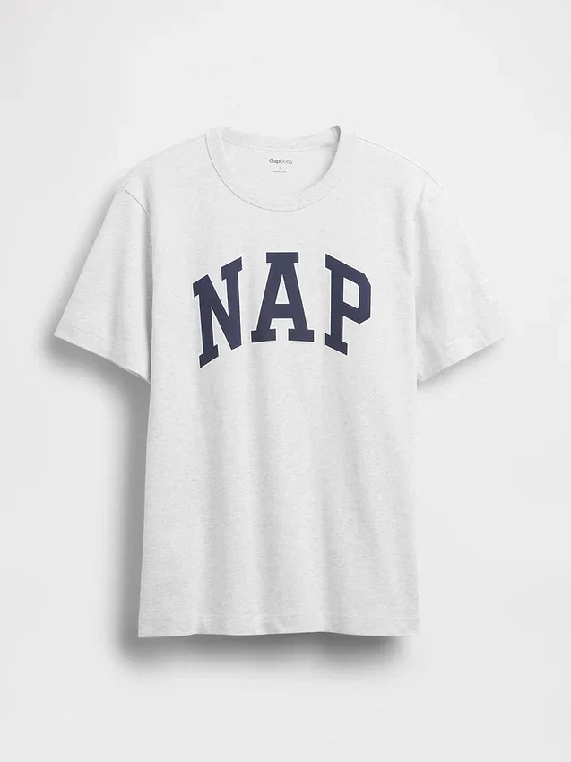 T-shirt piżamowy oversize z logo Nap