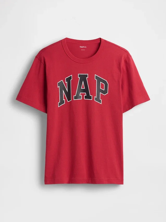T-shirt piżamowy oversize z logo Nap