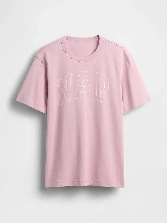 T-shirt piżamowy oversize z logo Nap