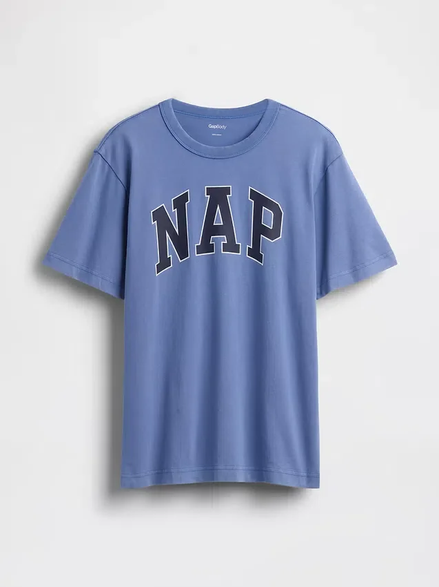 T-shirt piżamowy oversize z logo Nap