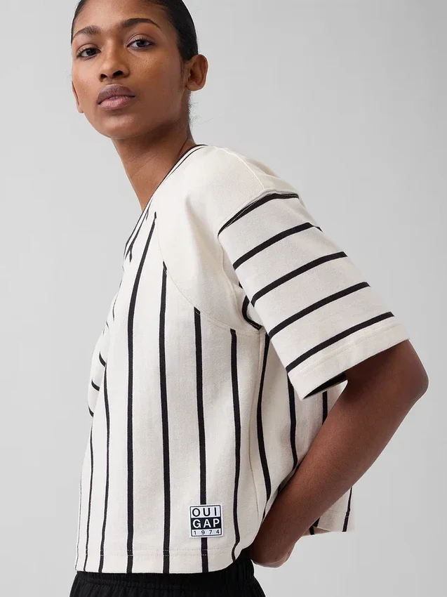 T-shirt typu crop o grubym splocie Ouigap