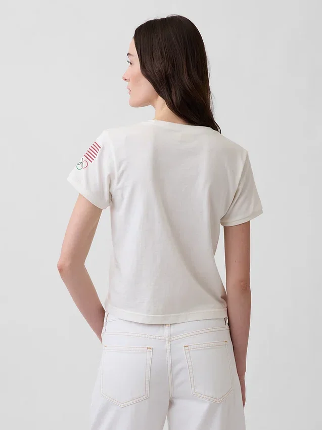 T-shirt typu crop Team USA