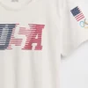 T-shirt typu crop Team USA
