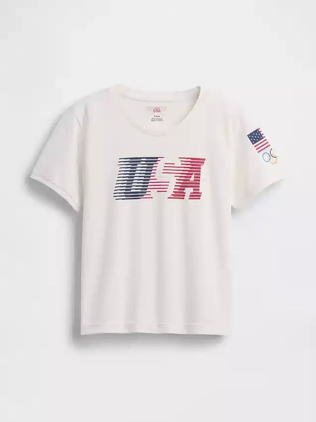 T-shirt typu crop Team USA