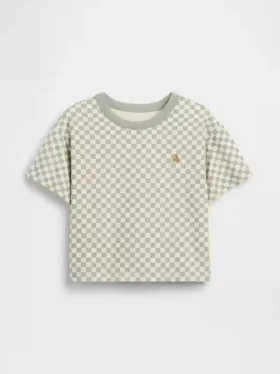 T-shirt w kratkę o luźnym kroju dla niemowląt i Maluchów