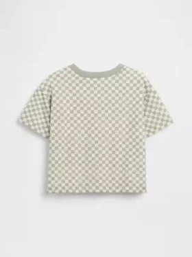 T-shirt w kratkę o luźnym kroju dla niemowląt i Maluchów