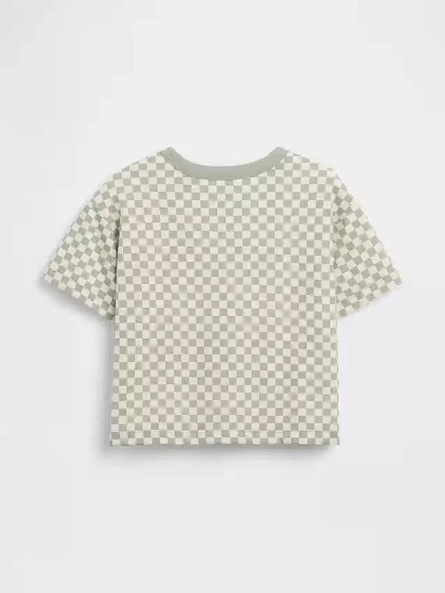 T-shirt w kratkę o luźnym kroju dla niemowląt i Maluchów