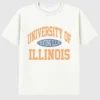 T-shirt w stylu vintage „Fighting Illini” Uniwersytetu Illinois