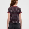 T-shirt z bawełny organicznej „Stranger Things” w stylu vintage, o skróconym kroju