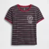 T-shirt z bawełny organicznej „Stranger Things” w stylu vintage, o skróconym kroju
