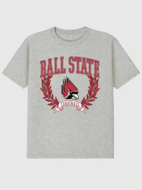 T-shirt z ciemną grafiką „Laurels” Uniwersytetu Ball State