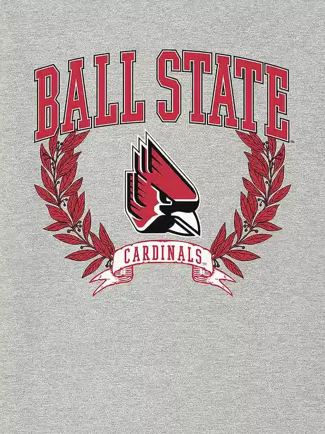 T-shirt z ciemną grafiką „Laurels” Uniwersytetu Ball State