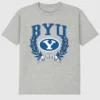 T-shirt z ciemnym nadrukiem „Laurels” Uniwersytetu Brighama Younga