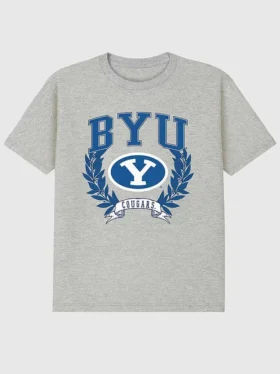 T-shirt z ciemnym nadrukiem „Laurels” Uniwersytetu Brighama Younga