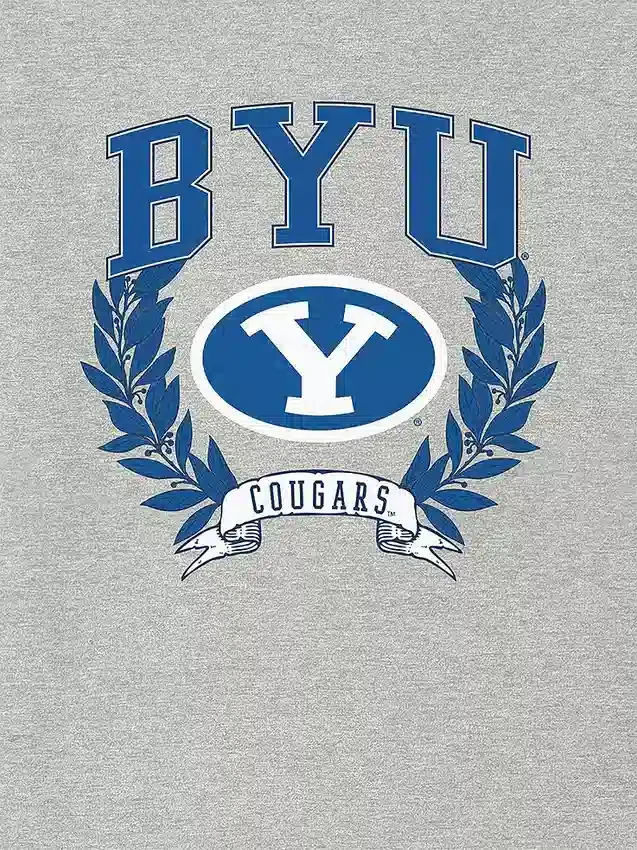 T-shirt z ciemnym nadrukiem „Laurels” Uniwersytetu Brighama Younga