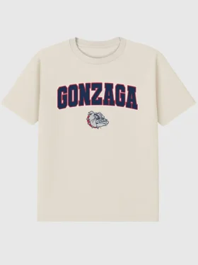 T-shirt z ciemnym nadrukiem przedstawiającym Arch Logo Uniwersytetu Gonzaga