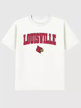 T-shirt z ciemnym nadrukiem przedstawiającym Arch Logo Uniwersytetu w Louisville