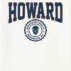T-shirt z ciemnym nadrukiem przedstawiającym herb Uniwersytetu Howarda