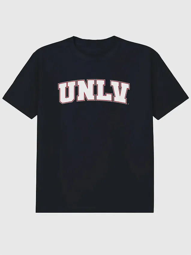 T-shirt z dodatkowym nadrukiem przedstawiającym Arch Logo Uniwersytetu Nevada w Las Vegas