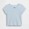 T-shirt z dzianiny prążkowanej typu pointelle dla niemowląt i Maluchów