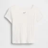 T-shirt z dzianiny prążkowanej typu pointelle dla niemowląt i Maluchów