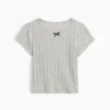 T-shirt z dzianiny prążkowanej typu pointelle dla niemowląt i Maluchów