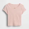 T-shirt z dzianiny prążkowanej typu pointelle dla niemowląt i Maluchów